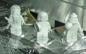 Three Lego Figures go to Outer Space.