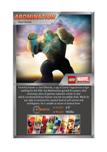 Lego Super Heroes Abomination Fact Card