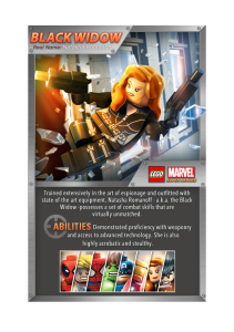 Lego Super Heroes Black Widow Fact Card