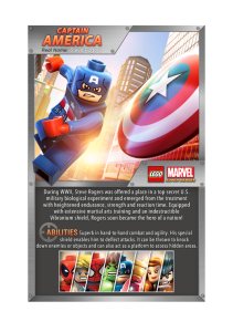 Lego Super Heroes Captain America Fact Card