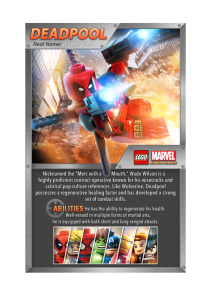 Lego Super Heroes Deadpool Fact Card