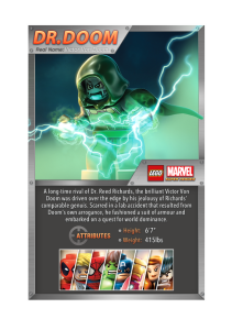Lego Super Heroes Dr Doom Fact Card