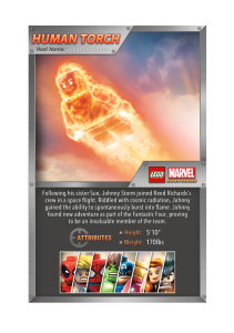 Lego Super Heroes Fuman Torch Fact Card