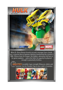Lego Super Heroes Hulk Fact Card