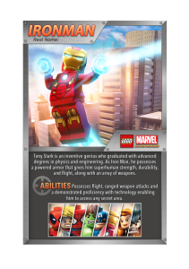 Lego Super Heroes Ironman Fact Card