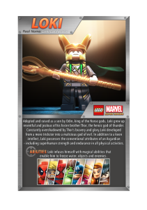 Lego Super Heroes Loki Fact Card
