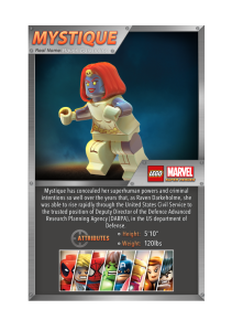 Lego Super Heroes Mystique Fact Card