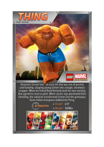 Lego Super Heroes Thing Fact Card