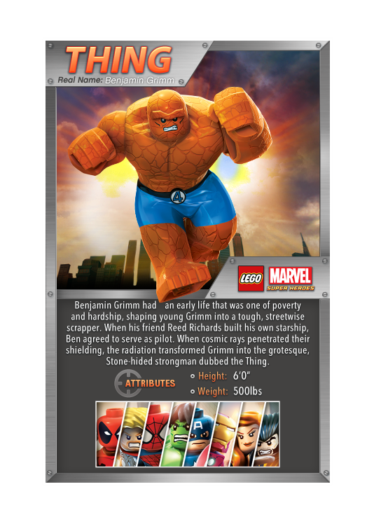 provokere drag Sandsynligvis Lego Marvel Super Heroes Character Fact Cards - Minifigure Price Guide