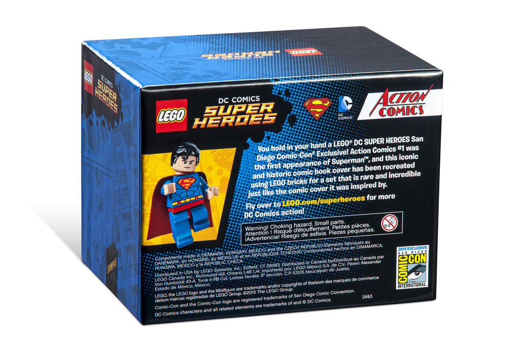 lego SDCC 2015 superman Action Comics Number 1 comic con exclusive Box ART Back