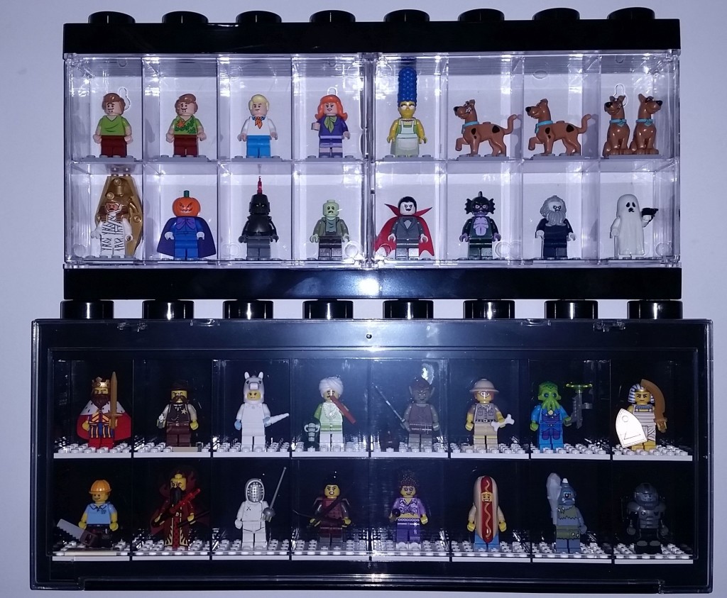 Lego Large Display Case 4406 with Scooby Doo Minifigure Collection Compared to the Old Version