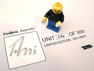 PodBrix Limited Edition of 300 Keynote Minifigure Certificate