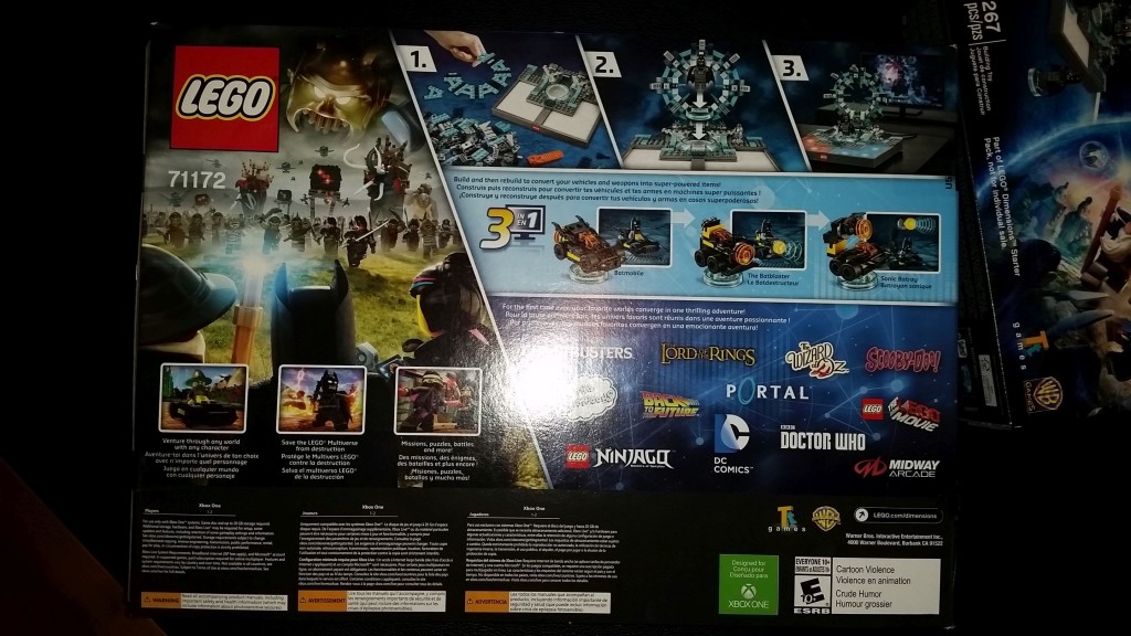 Lego Dimensions XBOX One Back of Box Starter pack