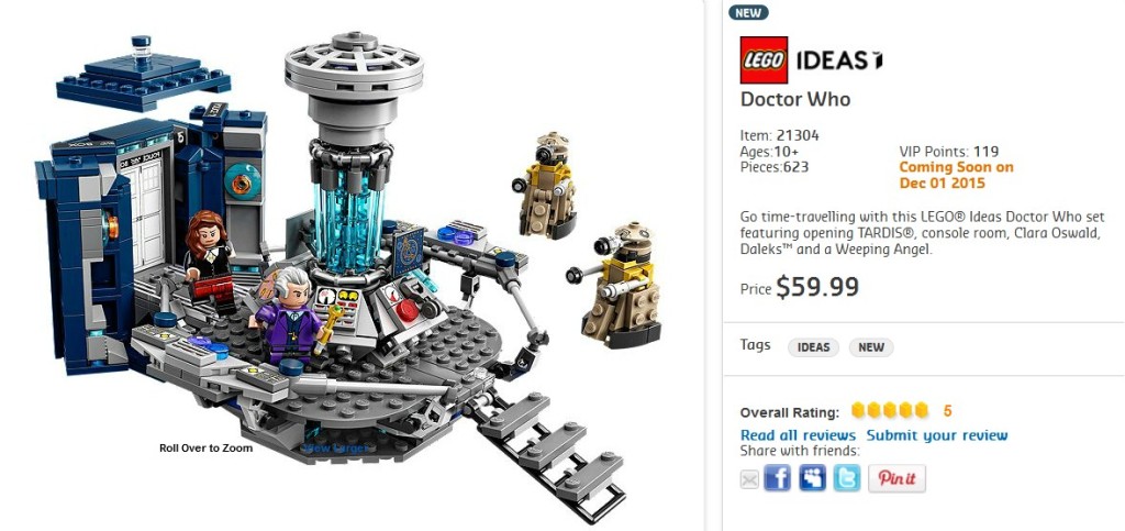 Lego Ideas Dr Who 21304 now on Shop at Home site