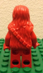 lego red chewbacca prototype minifigure from billund back