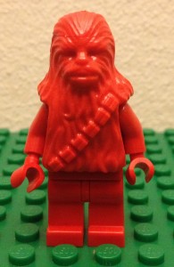 lego red chewbacca prototype minifigure from billund front