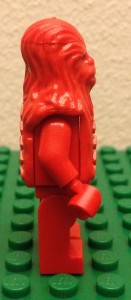 lego red chewbacca prototype minifigure from billund right side