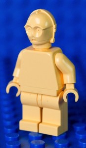 lego yellow c-3p0 prototype minifigure from billund