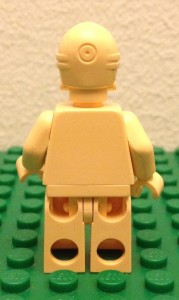 lego yellow c-3p0 prototype minifigure from billund back