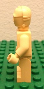 lego yellow c-3p0 prototype minifigure from billund side left