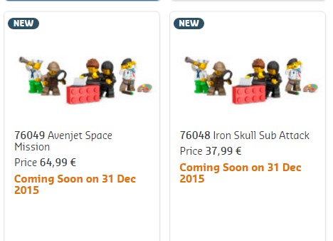 Lego 2016 Marvel sets on SHop at home