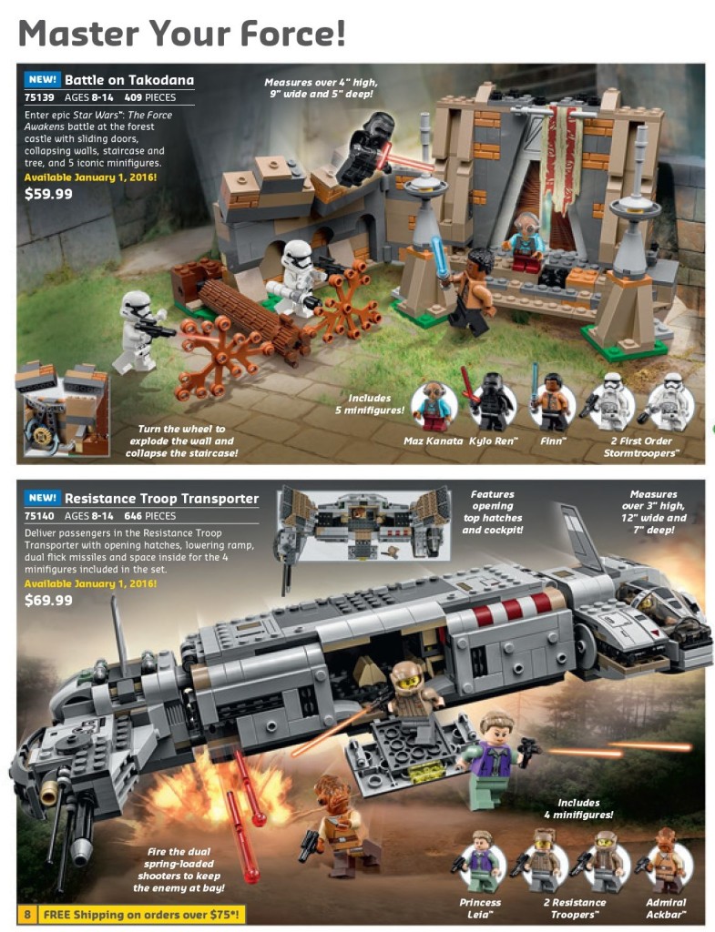 Lego January 2016 Catalog Star Wars 75139 and 75140