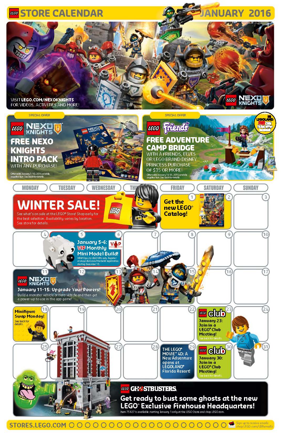 lego store calendar march 2019