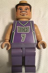 LEGO NBA Minifigure Display 18 inch Toni Kukoc Milwaukee Bucks