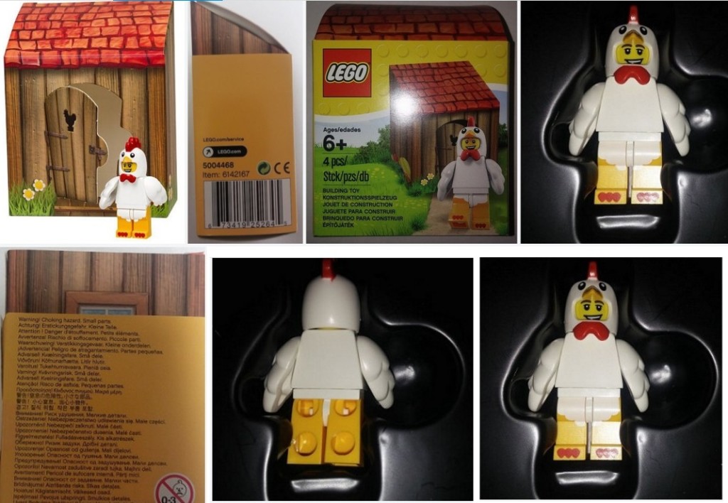 Lego Chicken Suit Guy Easter Promotional Figure Picture Collage