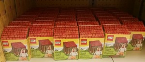 Lego Chicken Suit Guy Easter Promotional Figure Picture Shelves at Toys R Us In Store Now