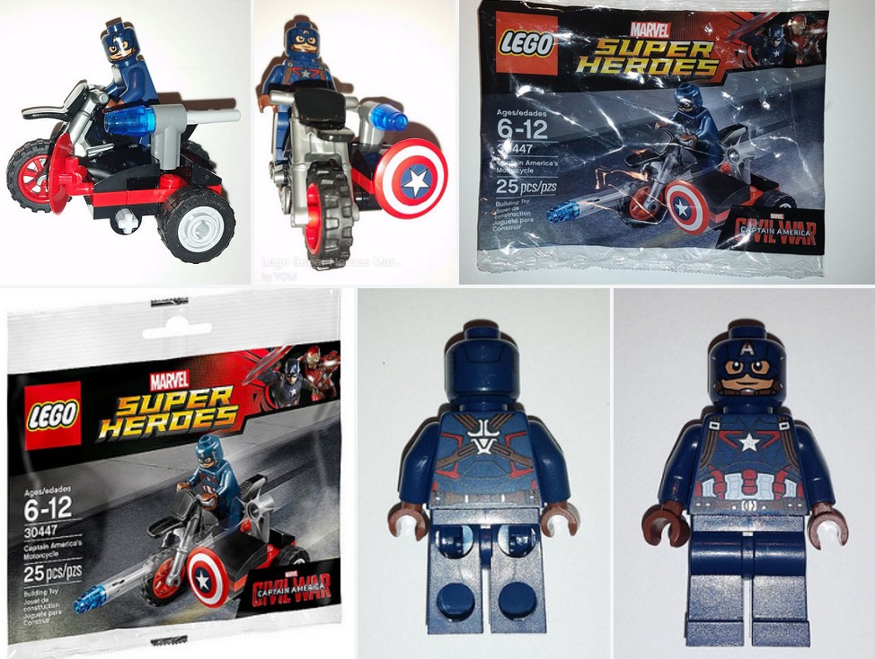 Super Heroes Captain America Mototcycle Polybag Lego 30447 
