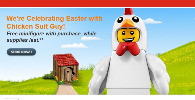 Lego Chicken Suit Guy is Free for All on Shop at Home