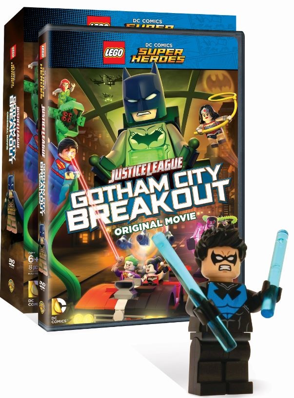 Lego DVD Justice League Gotham City Breakout with Nightwing Minifigure Front with Figure