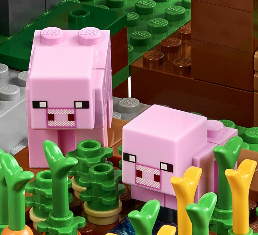 lego village minecraft pig officially revealed minifigures minifigure box