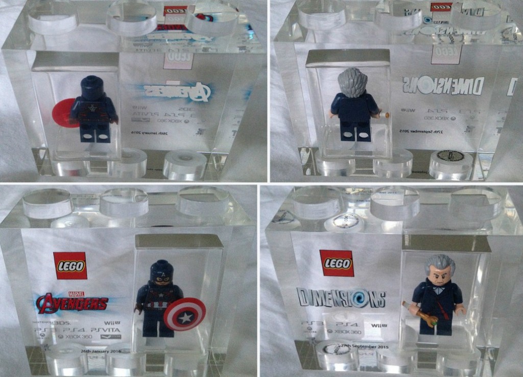 Lego TT Games Captain America and Dr Who Exclusive Acrylic Brick