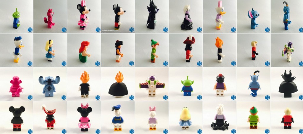 The backs and the sides of the Disney Minifigures 71012