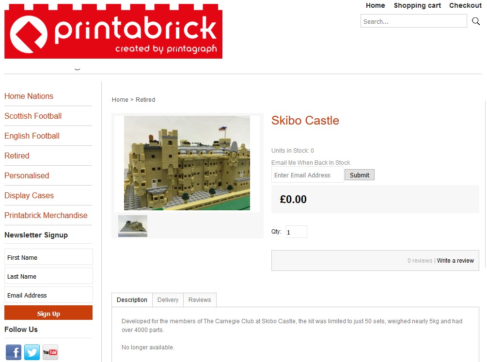 Lego Certified Professional Printabrick printagraph Skibo Castle