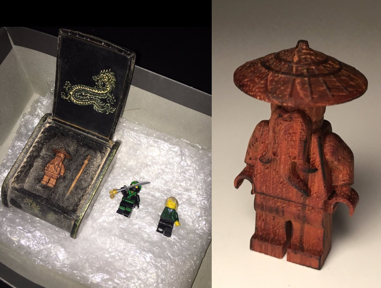 Extremely Exclusive Lego Wooden Wu Minifigure revealed - Yes - it is really  made of Wood - Minifigure Price Guide