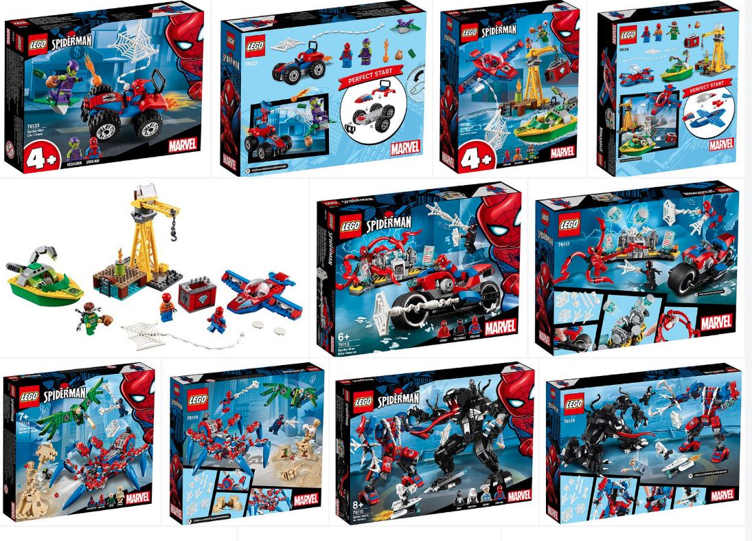 LEGO SUPER HEROES 76133 76134 76113 76114 76115 FULL SPIDER MAN n12/18 NUOVO 