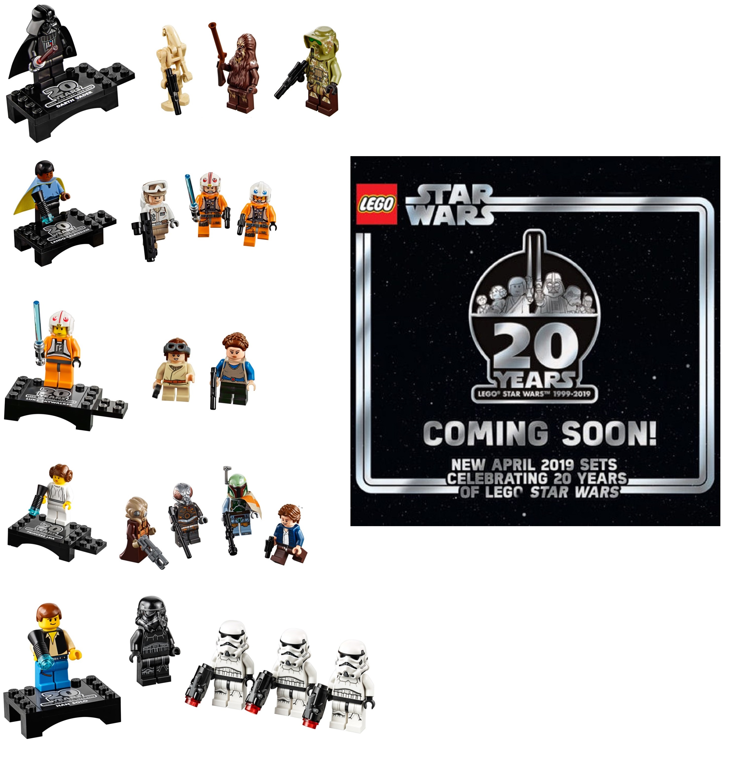 Display Frame case for Lego Star Wars 20th Anniversary minifigures 27cm 