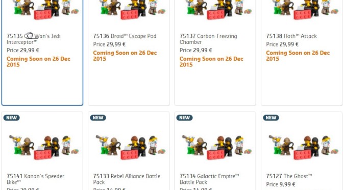 Lego 2016 Sets showing up on Shop at Home in France