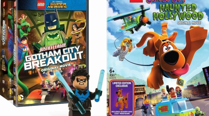 New Lego DVDs – Gotham City Breakout with Exclusive Nightwing and Haunted Hollywood with Exclusive Scooby