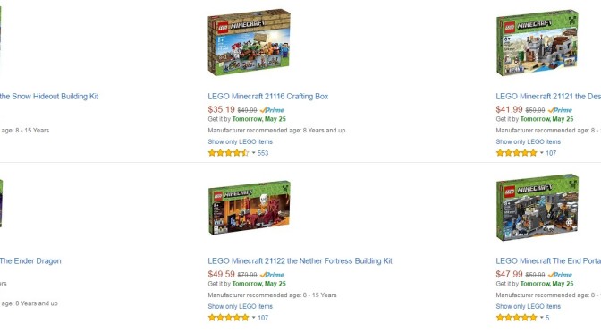 Most Lego Minecraft Sets on Sale up to 44 Percent Off on Amazon