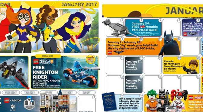 January 2017 Calendar has surfaced today.  Batman Movie and Assembly Square are the big items