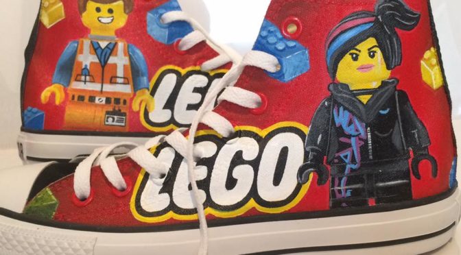 Check out these Hand Painted Converse Tennis Shoes – Lego Movie