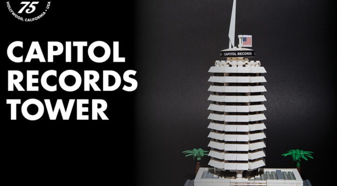 LEGO CAPITOL RECORDS TOWER BUILDING SET MADE BY ADAM WARD