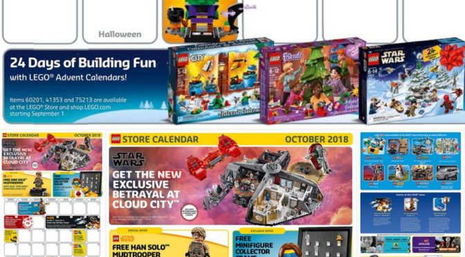 lego store calendar december 2018