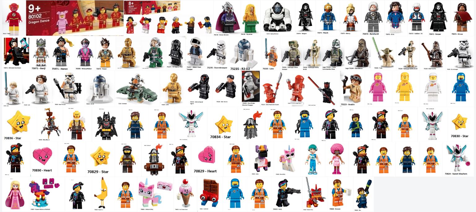 121ish 19 Lego Minifigures From All The Licensed Sets Lego Movie Overwatch Minecraft Star Wars Batman Minifigure Price Guide