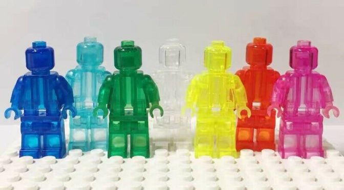 Lego Prototype Test Print Trans clear monochrome minifigures